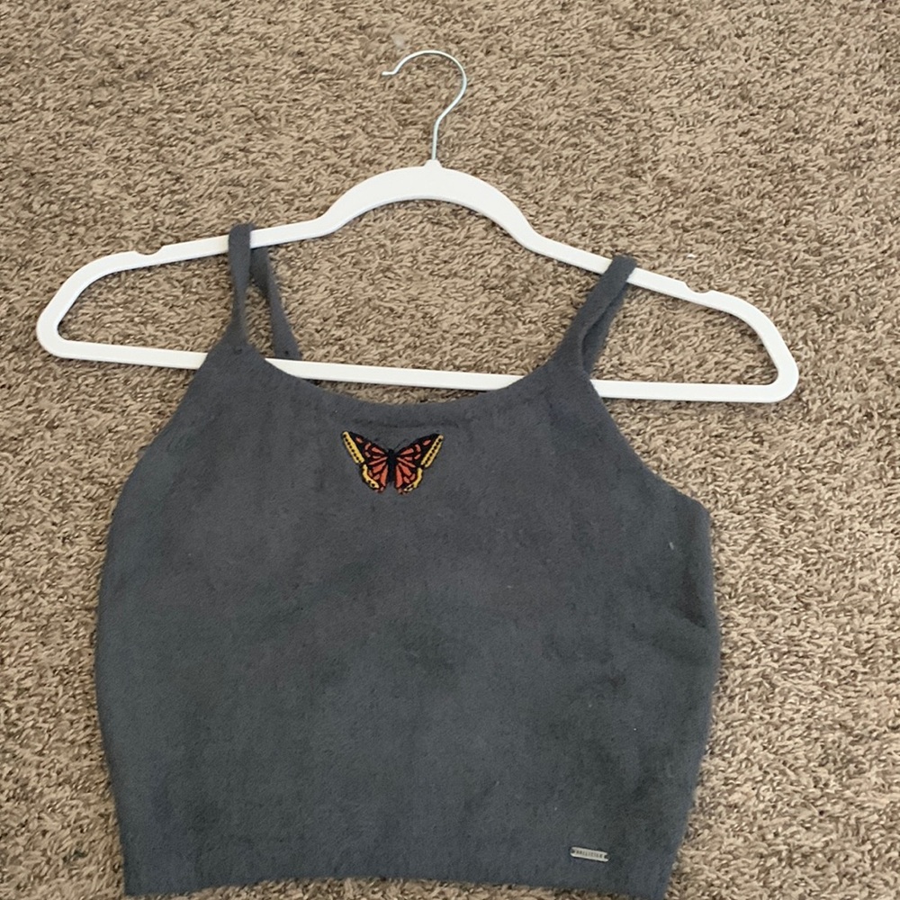 Gray hollister shirt with butterfly